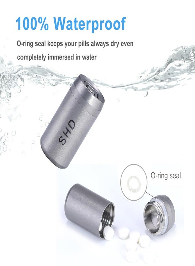 SHD Pill Holder Keychain,Titanium Waterproof Mini Pill Case Container,Portable Small Pill Box for Outdoor Travel Camping - Image 4